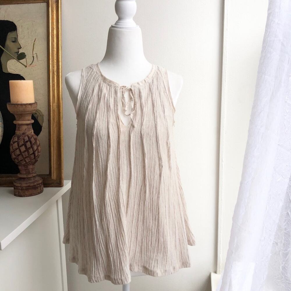 Anthro Meadow Rue Beige Swing Tank Top